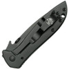 CQC-4K folded showing black-oxide stainless steel back handle and reversible pocket clip with Emerson logo.