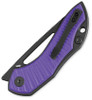 Bestechman Triassic BMK17C showing black pocket clip and textured purple G-10 scale