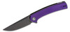 CIVIVI Mini Asticus Flipper Knife Black Stonewashed Drop Point Blade, Purple G10