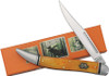 Marbles Master Made Large Toothpick M004 Folding Knife 3.12" Mirror Clip Point Blade Orange Bone Handle