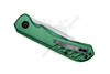 Closed view of the Armed Force Tactical green aluminum handle automatic knife.