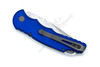 Pro-Tech TR-5 closed automatic knife blue anodized aluminum handle safety switch visible