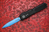 Top view of Jedi Knight Ultratech showing blue dagger blade and themed silver inlays on handle