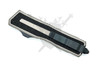Microtech Scarab closed rear side showing black pocket clip and glass breaker