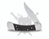 Buck 110 Slim partially open position showing ebony wood scales and polished bolsters