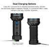 Olight Marauder Mini 2 dual charging system showing MCC magnetic charging and USB-C charging options