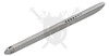 Reverse side view of the Microtech TAC-P Mini showing the bead blasted spike tip, grip texture, and rear glass breaker.