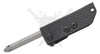 Microtech TAC-P Mini partially inserted into the black Kydex sheath with mounting hardware visible.