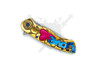 Compact spring assist love knife with decorative floral metal handle and satin blade finish