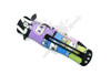 Rear closed view of the GPL908ALBF knife showing black pocket clip and colorful printed character design.
