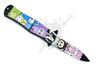Angled front view of the Labubu rainbow monster assisted opening knife with black blade tip accents and colorful character graphics.