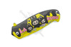 Closed Labubu folding knife featuring yellow and black cartoon-themed handle graphics.