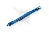 Spine view of riveted butterfly knife construction and handle channels.