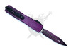 Microtech Ultratech Gen IV purple abrasion handle black dagger blade OTF automatic knife reverse side open