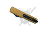 Microtech UTX-70 Gen IV tan handle black pocket clip closed view