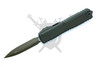 Microtech Ultratech Gen IV 11224-1MPOD-T10S21 Magpul OD Green Bazooka Camo double edge dagger blade open front view