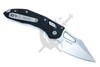 Microtech M-Stitch RAM-LOK 169MRL-10FR open reverse side showing pocket clip and RAM-LOK mechanism