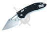 Microtech M-Stitch RAM-LOK 169MRL-10FR black frag aluminum handle stonewashed M390MK blade open front view