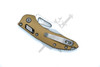 Microtech M-Stitch RAM-LOK 169MRL-10TA partially open reverse side with stainless pocket clip