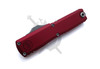 Microtech UTX-70 Gen IV 11494-10APMR closed view displaying Merlot anodized aluminum handle