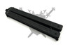 Alternate closed view of the Blackout Channel-Glide butterfly knife highlighting the T-latch and handle construction