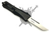 Rear view of the Armed Force Tactical Midnight Breach with pocket clip and carbon fiber handle scales
