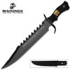 United Cutlery Marine Force Night Stalker Bowie knife with nylon sheath and Marine Force branding shown alongside the included sheath