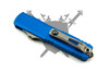 Back side of the Microtech UTX-70 Gen IV highlighting the titanium pocket clip and integrated glass breaker