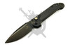 Microtech Marfione Select LUDT Gen III automatic knife open showing DLC stonewashed M390 clip point blade and titanium handle with carbon fiber inlay.