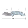 Side profile of the MTech USA MT-A822SBG displaying the 2.25-inch stonewashed cleaver blade and compact dimensions.