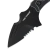 Close-up of the 2.1-inch black oxidized partially serrated 3Cr13MoV blade on the Tac-Force TF-FIX111BT.