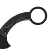 Close-up of the textured two-tone G10 handle and oversized retention finger ring on the Tac-Force TF-FIX111BT.