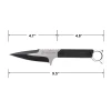 Side profile of the USMC fixed blade knife showing its 9.5-inch overall length, modified spear point blade, and ergonomic finger ring handle.
