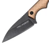 Detailed view of the stonewashed 3.1-inch drop point blade with Tac-Force branding.