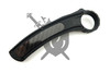 Closed view of the Armed Force Tactical ArchAngel Descent automatic karambit displaying the matte black aluminum handle with carbon fiber inlays and oversized finger ring.
