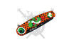 Closed Pixel-Level Sidekick Yoshi inspired pocket knife displaying colorful Yoshi artwork.