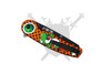 Rear view of closed Pixel-Level Sidekick Yoshi inspired assisted opening knife with pocket clip.