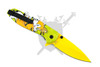 Twin-Tail Velocity assisted opening knife open reverse side showing pocket clip.