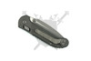 Closed Microtech 1135RL-10APFRNC manual folding knife with reversible pocket clip and Frag aluminum handle.