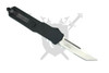 Reverse view of Armed Force Tactical Shadow Ridge OTF Automatic Knife 319LBSTS showing pocket clip and satin D2 Tanto blade.