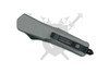 Armed Force Tactical Grey Heavy Duty Line Deployment OTF Automatic Knife 10-929TGYP closed rear view with pocket clip.