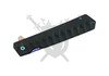 Elite Edge Modern Laser Damascus spring assisted knife closed front view with black textured aluminum handle.