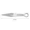 Perfect Point PP-307-3 silver full-tang throwing knife showing its 6.75-inch overall length and oversized finger-ring handle.