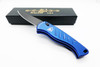 Piranha Fingerling Blue Automatic Knife Tactical Black Blade