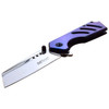 Spring Assisted Knife Mtech Mirror Finish Cleaver Blade EDC Blue Purple Chrome Handle