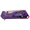 Spring Assisted Knife Mtech Mirror Finish Cleaver Blade EDC Blue Purple Chrome Handle