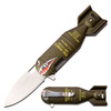 Spring Assisted Green Shark Bomber Folding Pocket Knife