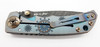 Spartan Blades Custom Harsey Nichols Damascus Blade, Blue Plague Doctor Engraved Titanium Handles Custom