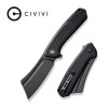 CIVIVI Knives Bullmastiff Flipper Knife 3.83" 9Cr18MoV Black Stonewashed Cleaver Blade, Black G10 Handles
