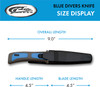 Blue Diver's Utility Knife with Leg Strap Sheath